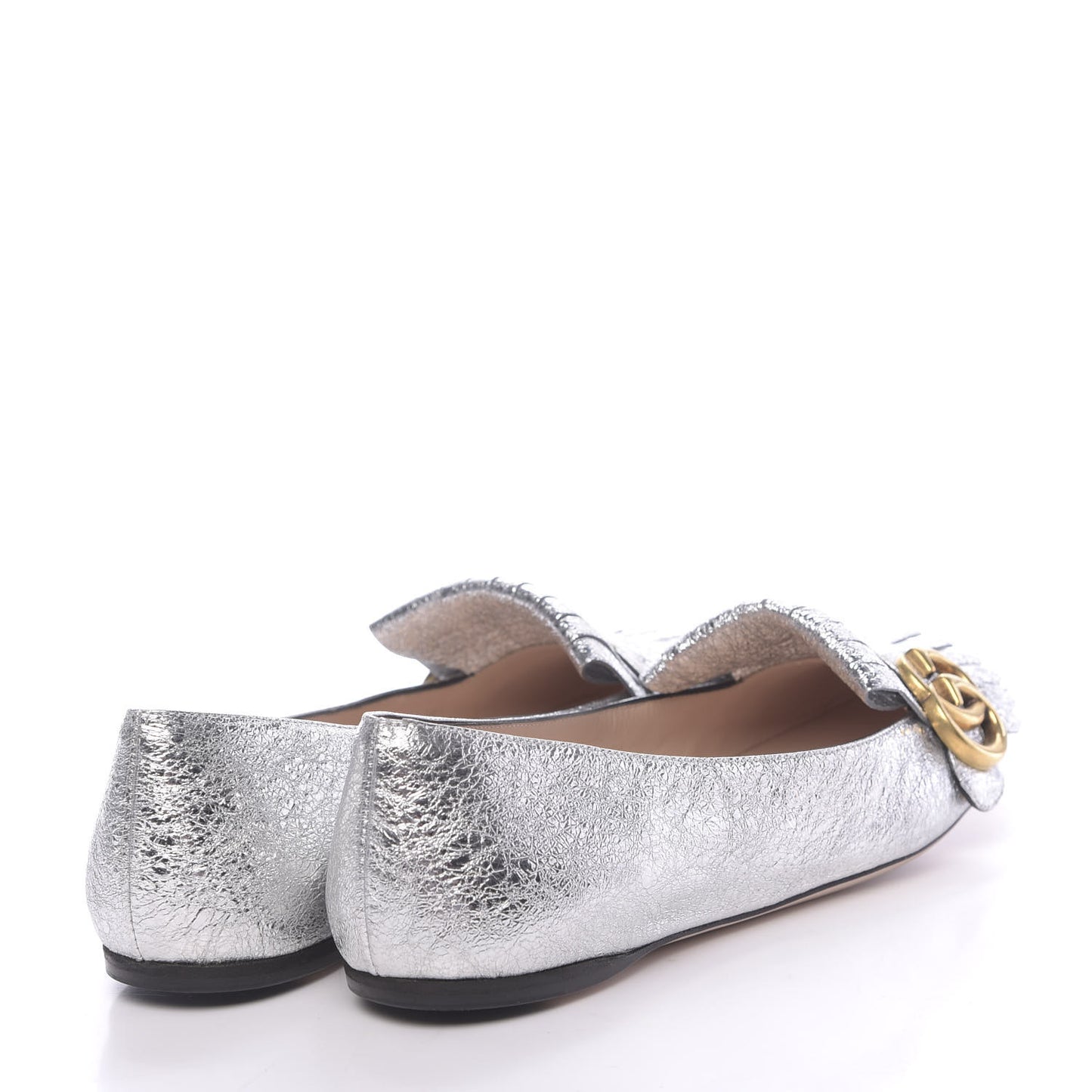 Galassia GG Marmont Fringe Flats 37.5 Argento