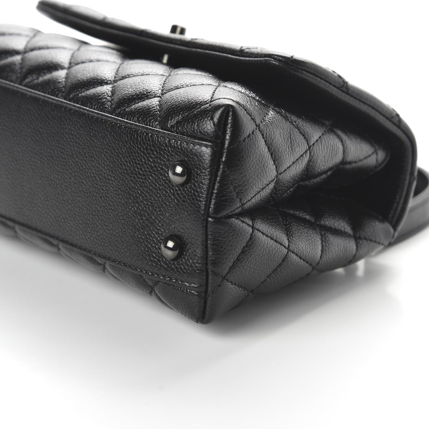 Caviar Quilted Mini Coco Handle Flap So Black