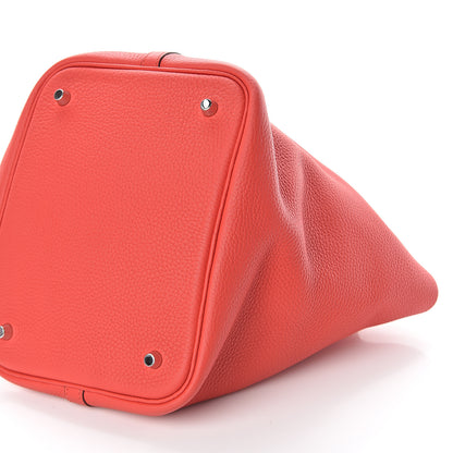 Hermes Taurillon Clemence Picotin Lock 22 MM Rouge Tomate 9 of 9