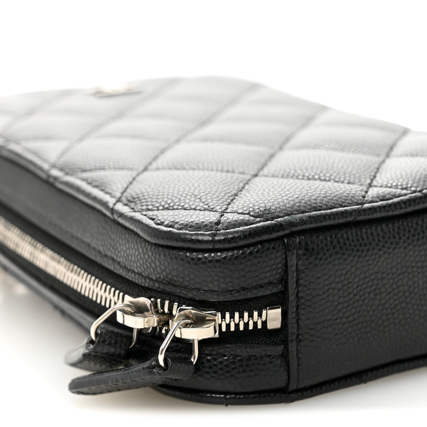 Chanel Caviar Quilted Phone Holder Wallet On Chain WOC Black 8 of 10