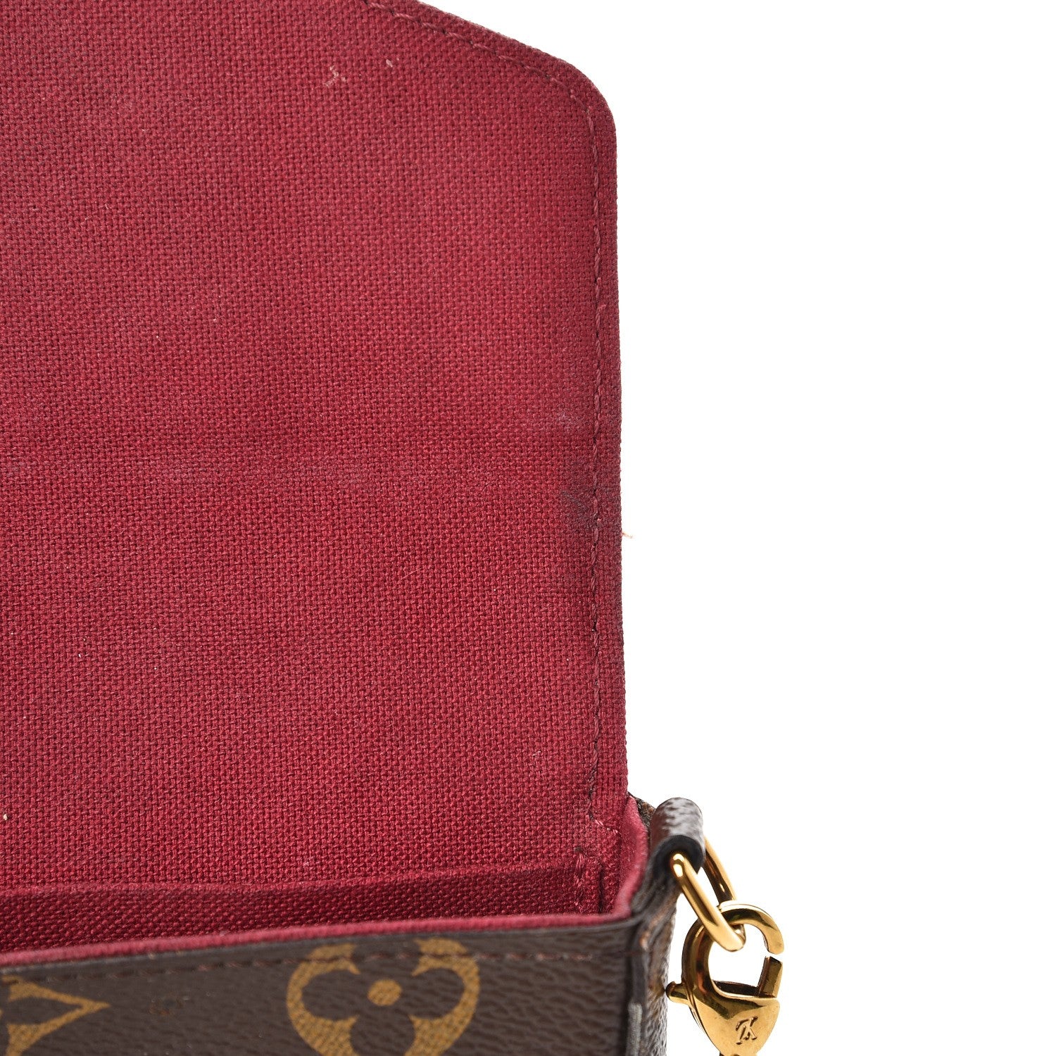 Louis Vuitton Monogram Pochette Felicie Chain Wallet Fuchsia 9 of 14