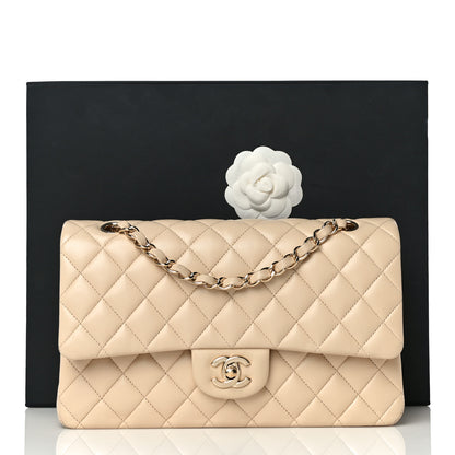 Chanel Lambskin Quilted Medium Double Flap Beige 14 of 14