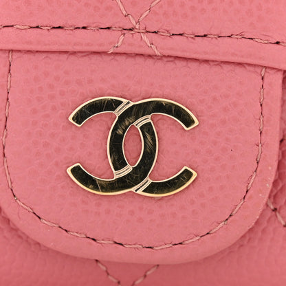 Chanel Caviar Quilted Flap Card Holder Wallet Pink 9 of 10