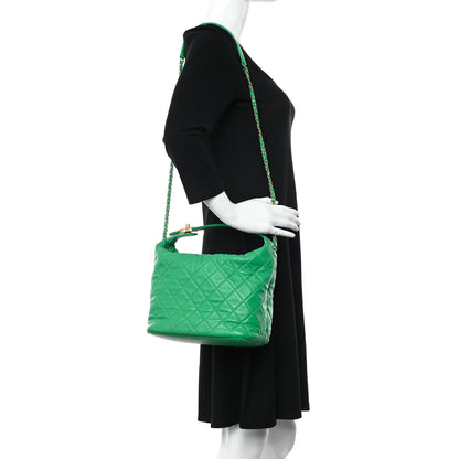 Chanel Lambskin Quilted Large Perfect Meeting Hobo Green 2 of 11
