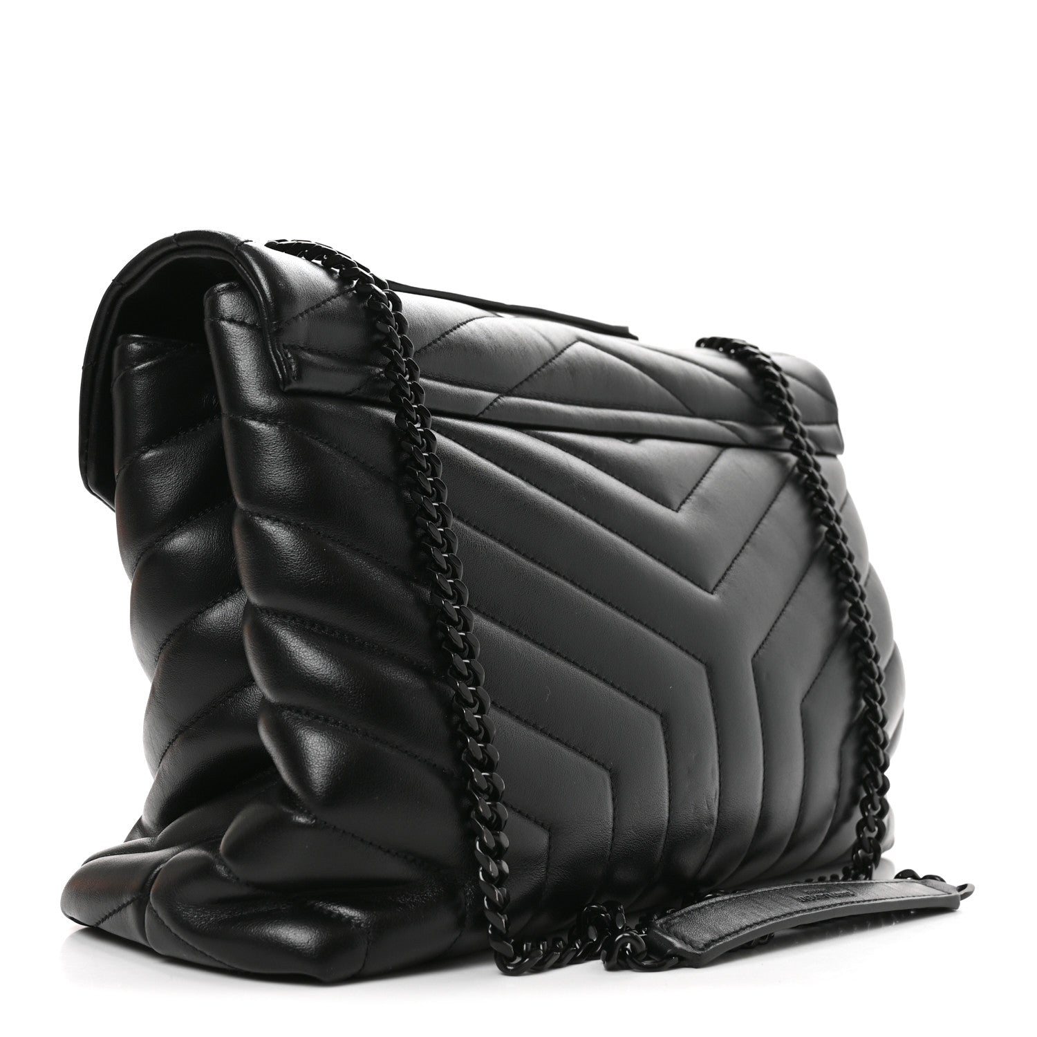 Saint Laurent Calfskin Y Quilted Monogram Monochrome Medium Loulou Chain Satchel Black 3 of 10