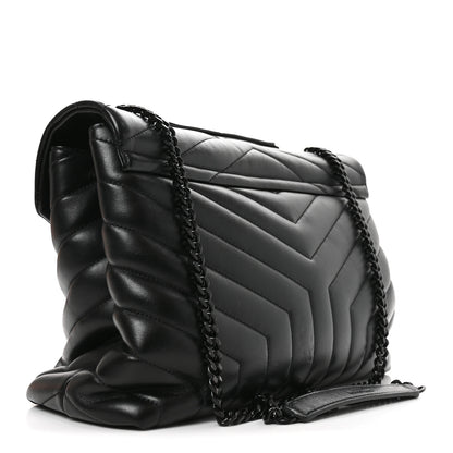 Saint Laurent Calfskin Y Quilted Monogram Monochrome Medium Loulou Chain Satchel Black 3 of 10