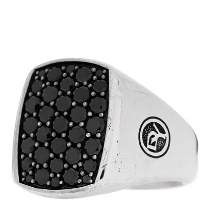David Yurman Sterling Silver Black Diamond Streamline Signet Ring 52 6 3 of 6