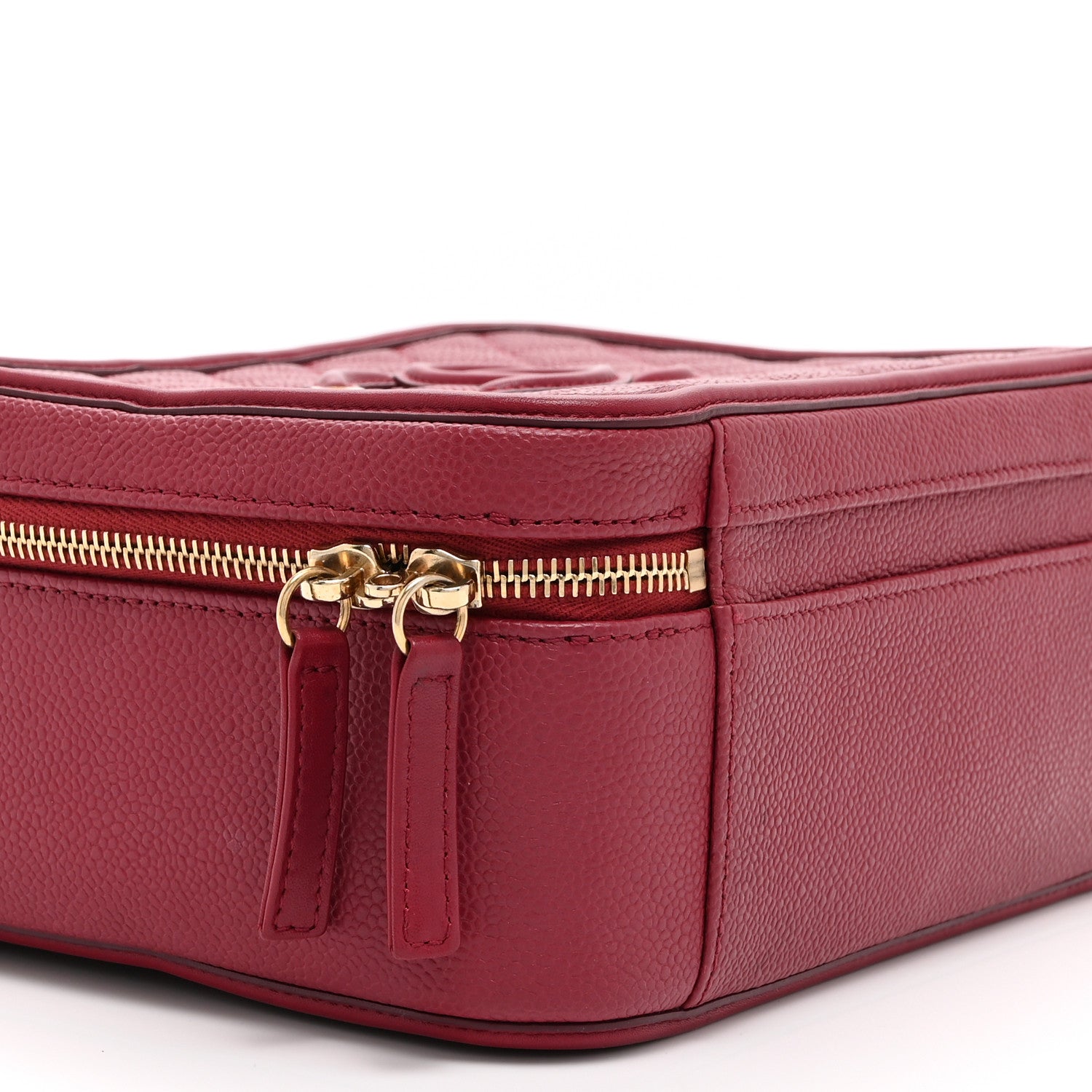Chanel Caviar Quilted Large CC Filigree Vanity Case Burgundy 9 of 10