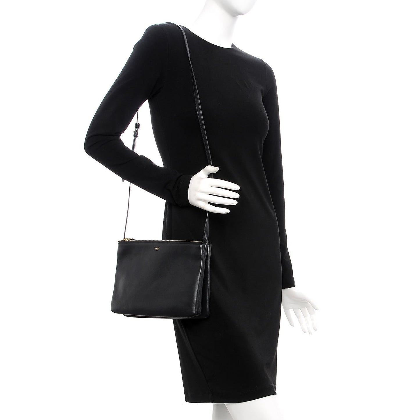 Lambskin Large Trio Crossbody Bag Navy Blue