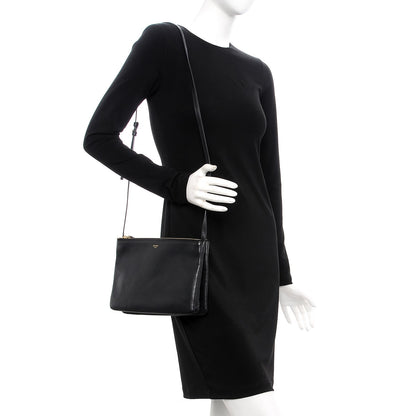 Celine Lambskin Large Trio Crossbody Bag Navy Blue 2 of 9