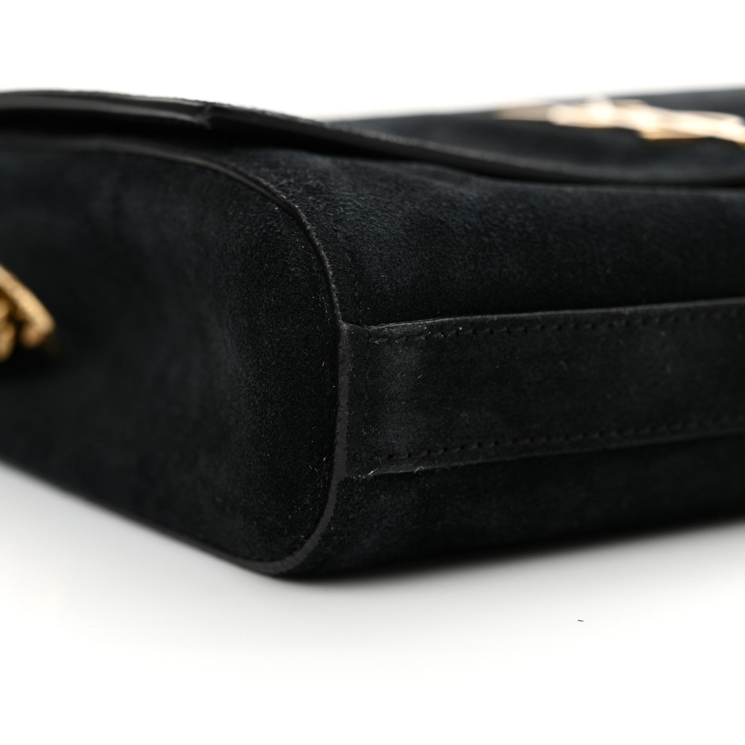 Saint Laurent Smooth Calfskin Suede Small Reversible Monogram Kate Satchel Black 14 of 18