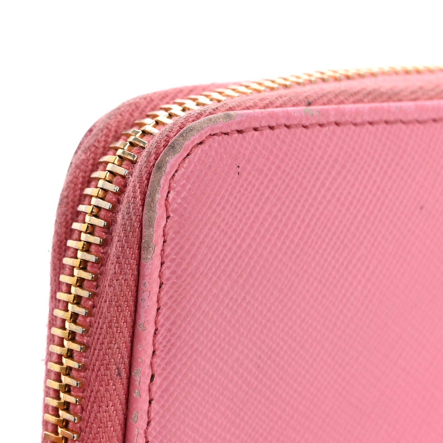 Saffiano Metal Zip Around Wallet Begonia