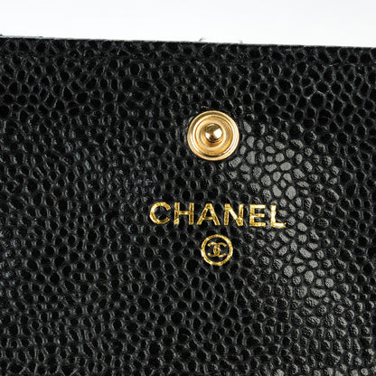 Chanel Caviar Quilted Large Gusset Flap Wallet Black 7 of 8