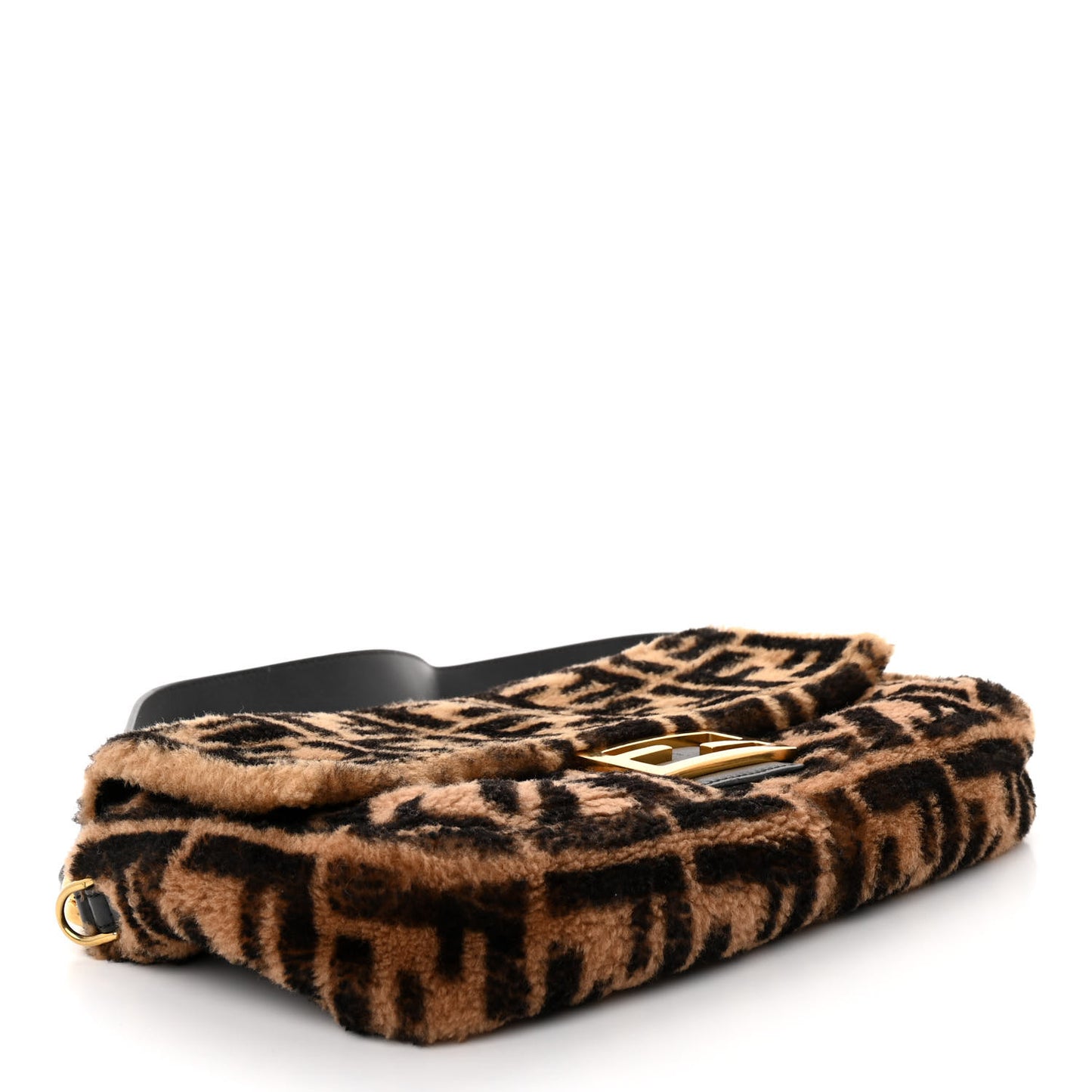 Shearling Vitello Dolce Macro FF 1974 Baguette Tobacco Black