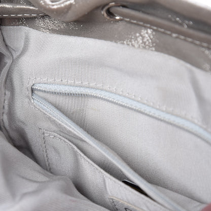 Chanel Metallic Calfskin Chevron Quilted Small Urban Spirit Backpack Silver 11 of 15
