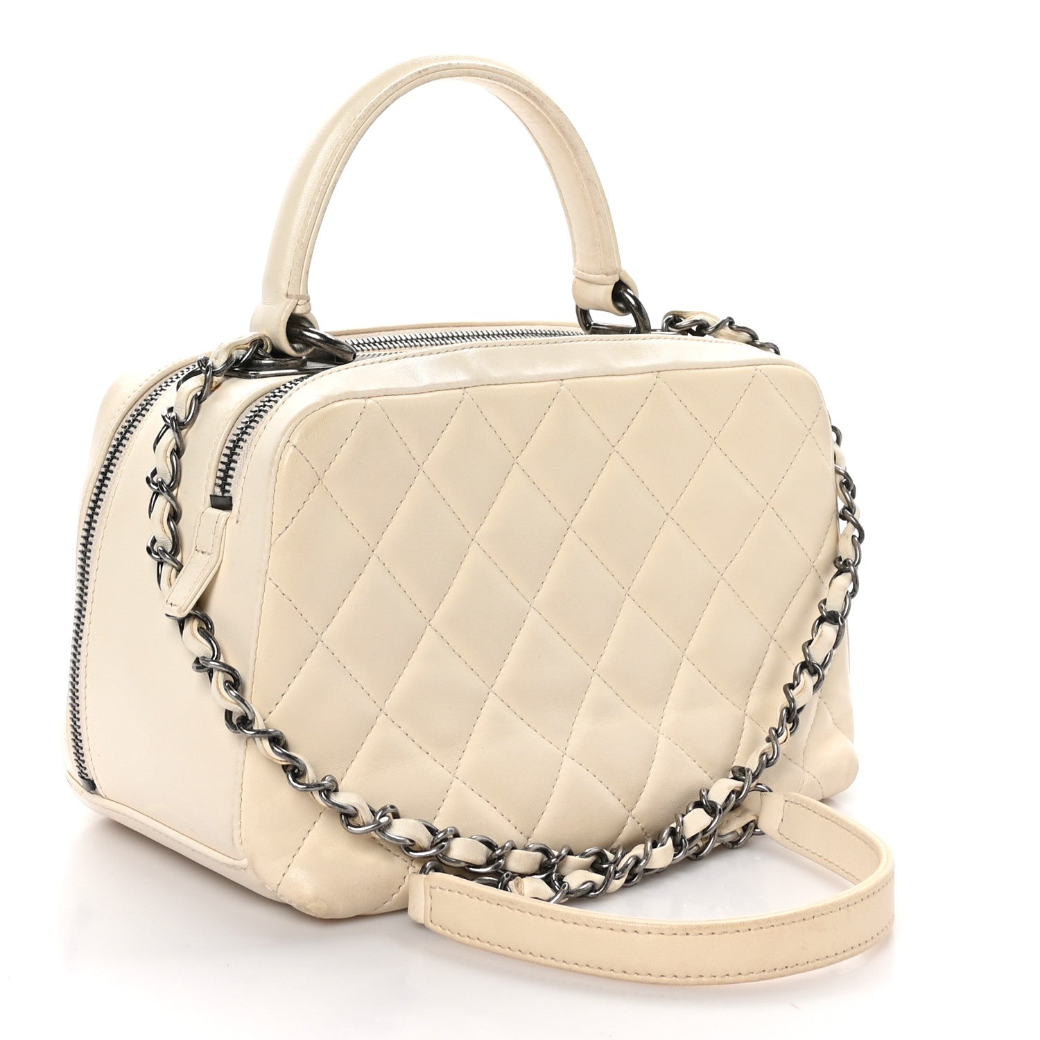 Chanel Lambskin Quilted Medium Trendy CC Bowling Bag White 3 of 13