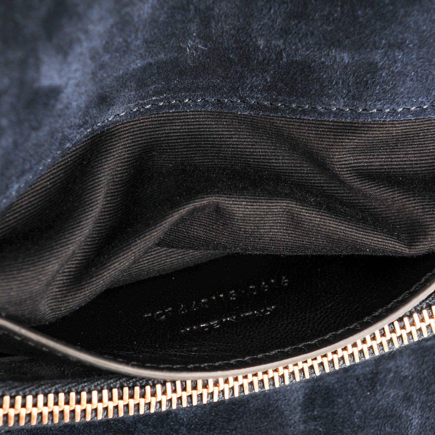 Saint Laurent Suede Mixed Matelasse Triquilt Large Monogram Envelope Satchel Navy Blue 8 of 8