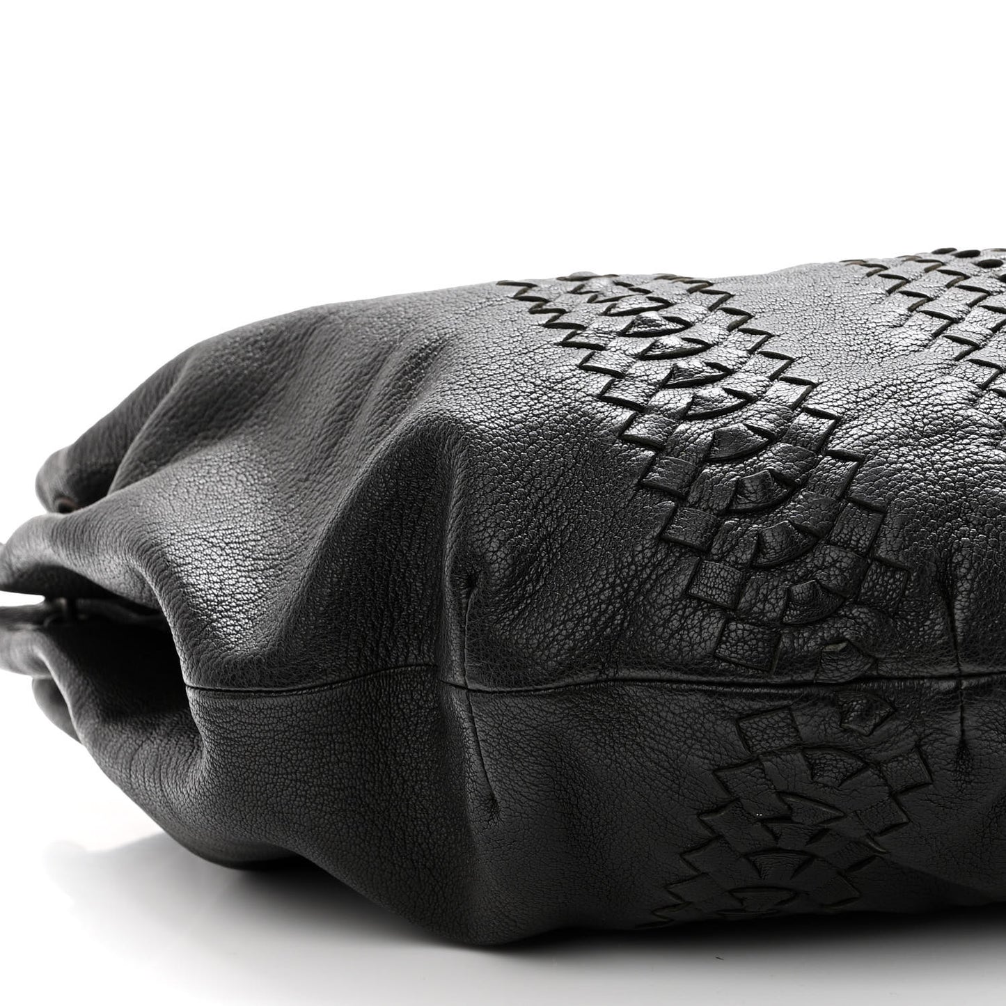 Cervo Deerskin Woven Hobo Black