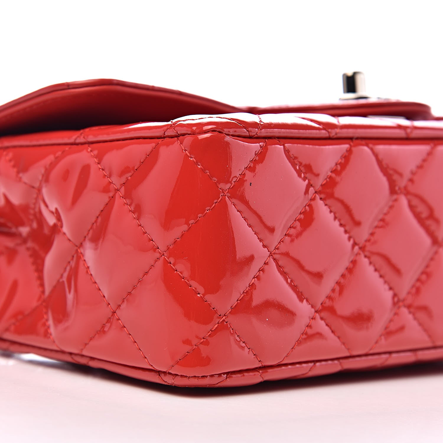 Chanel Patent Calfskin Quilted Mini Rectangular Flap Red 8 of 11