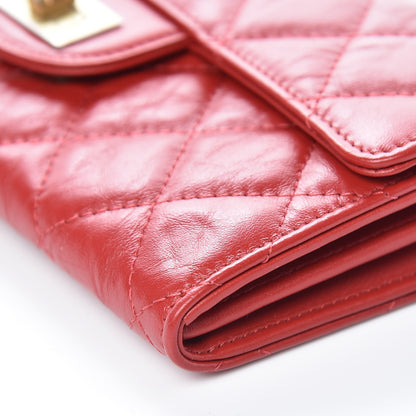 Chanel Aged Calfskin Quilted Large Reissue Gusset Flap Wallet Red 9 of 9