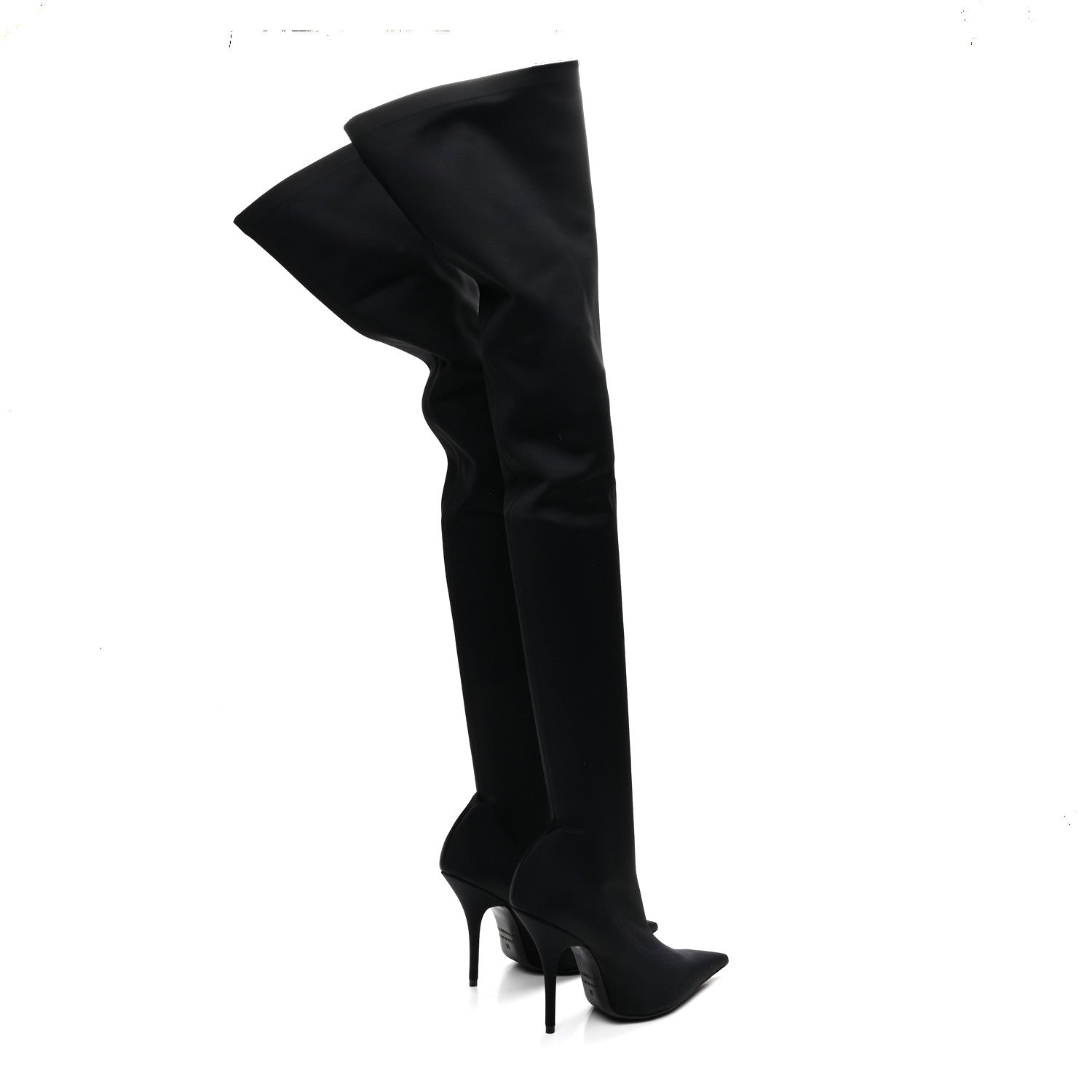 Balenciaga Spandex Pointed Toe Knife 110mm Thigh High Boots 35