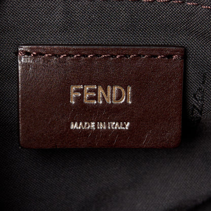 Fendi Recycled Fabric Jacquard Vitello Grace FF 1974 Mini O'Lock Bowling Bag Tobacco Moro Sand 6 of 11