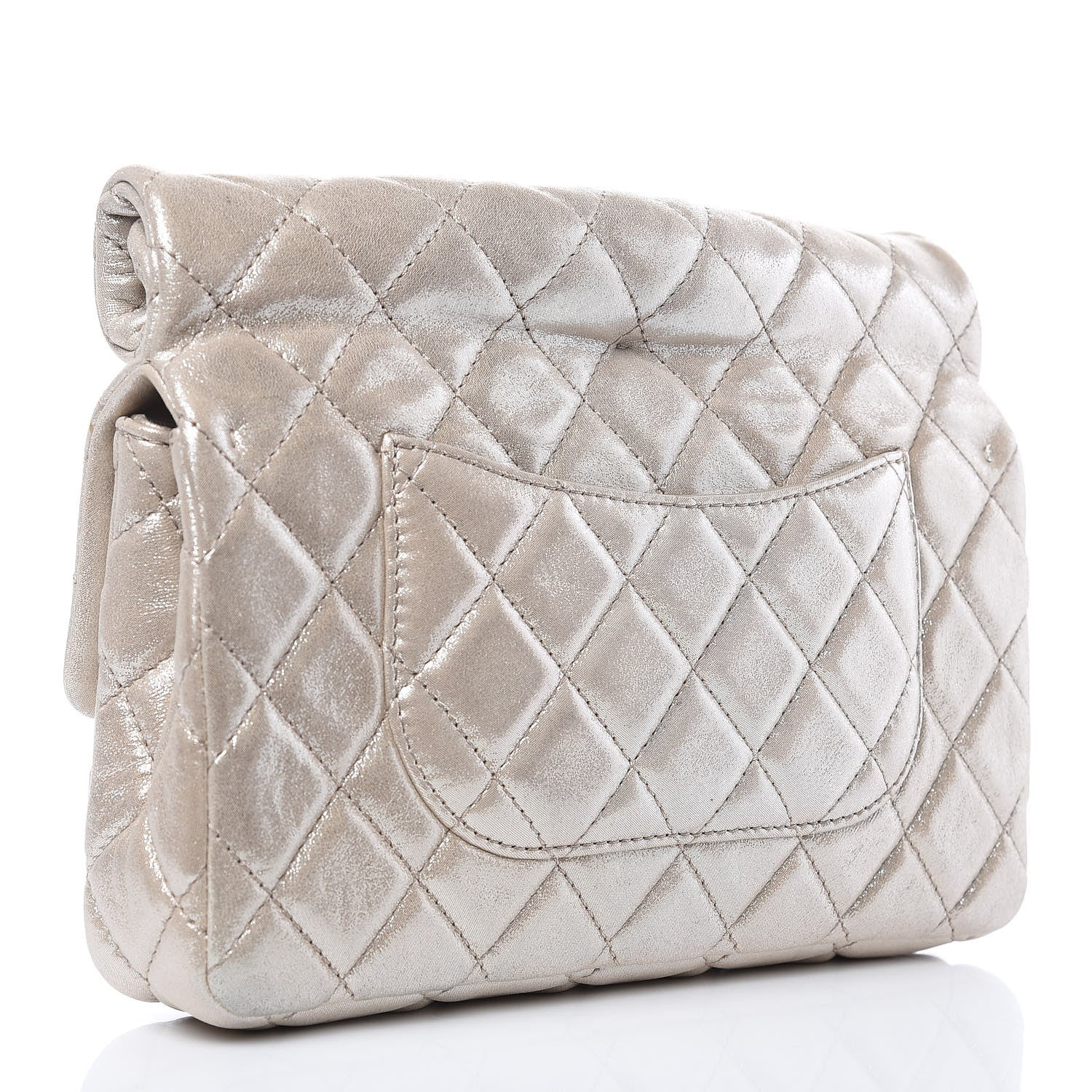 Chanel Iridescent Calfskin Quilted Large Roll 2.55 Reissue Clutch Light Gold 3 of 11