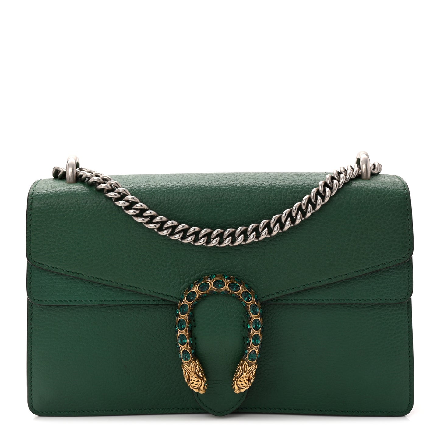 Pebbled Calfskin Small Dionysus Shoulder Bag Emerald