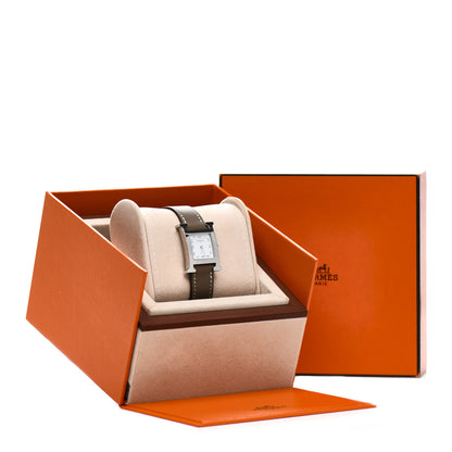 Hermes Stainless Steel Swift 21mm Heure H Hour Quartz Watch Etoupe 5 of 5