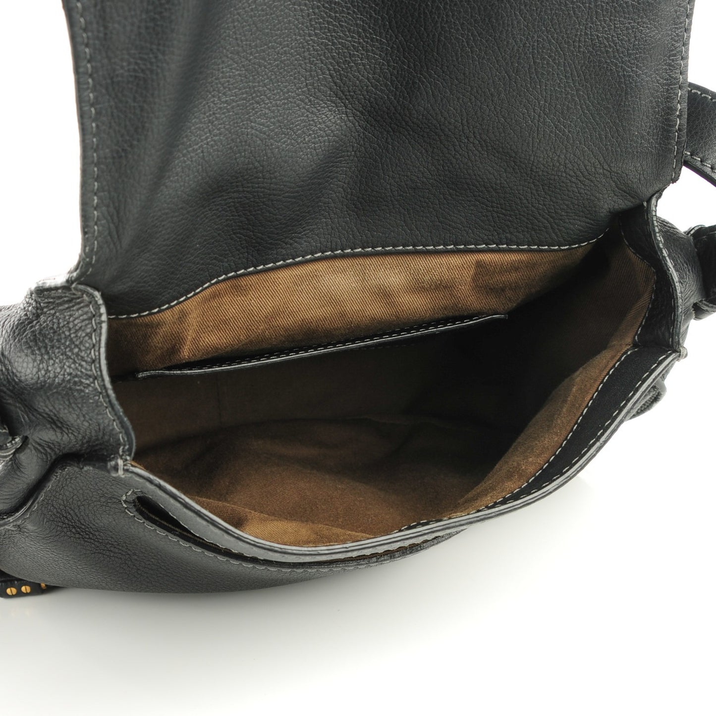 Calfskin Medium Marcie Round Crossbody Bag Black