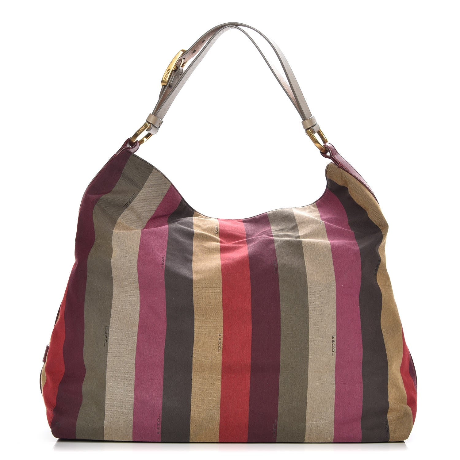 Fendi Canvas Striped Pequin Hobo Multicolor 1 of 7