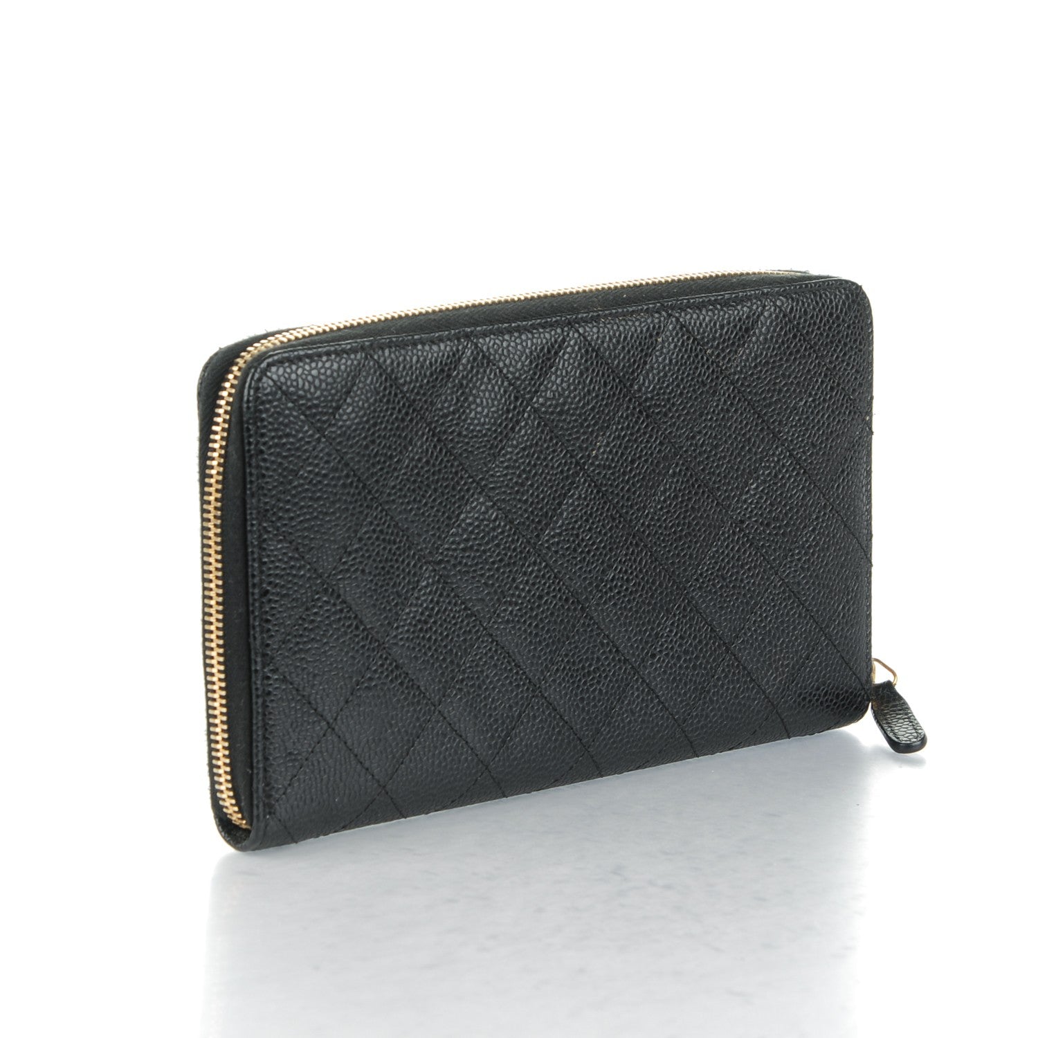 Chanel Caviar Quilted Large Zip Around Organizer Wallet Black 3 of 8