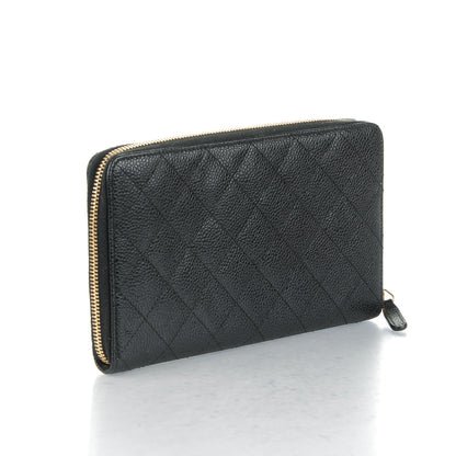 Chanel Caviar Quilted Large Zip Around Organizer Wallet Black 3 of 8