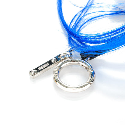 Fendi Mink Fox Goat Fur Mini Karlito Bag Charm Blue 4 of 5