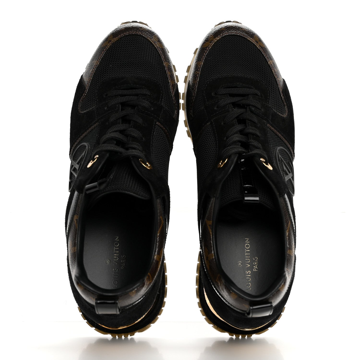 Louis Vuitton Suede Monogram Run Away Sneakers 37.5 Black 2 of 12
