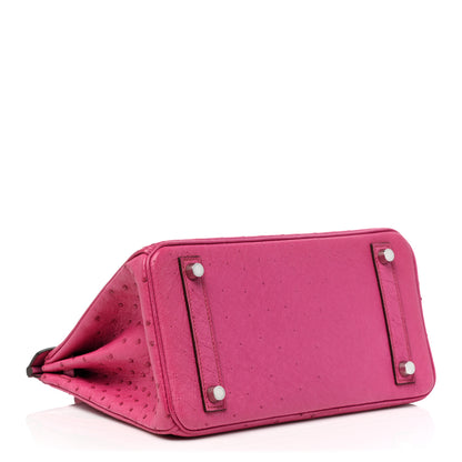 Hermes Ostrich Birkin 25 Fuchsia 3 of 6