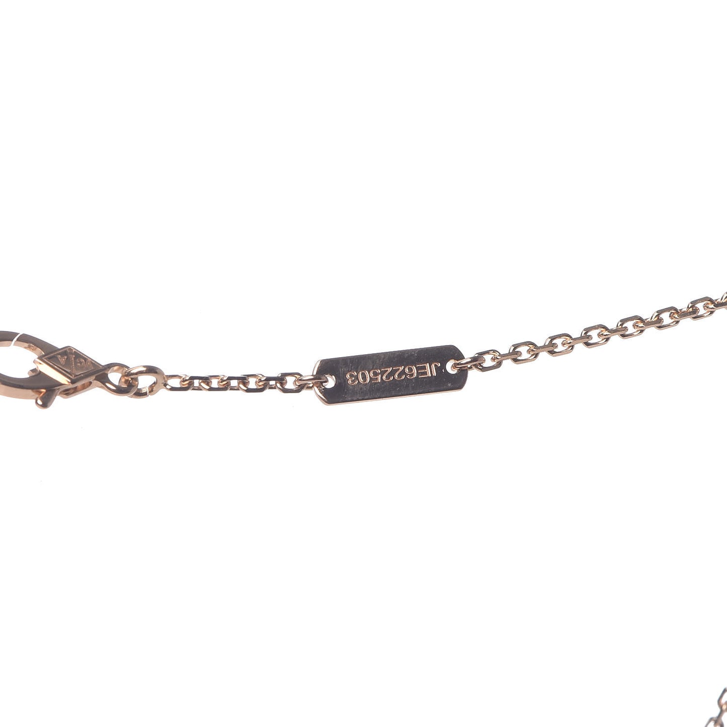 18K Rose Gold Diamond Black Onyx Vintage Alhambra Pendant Necklace