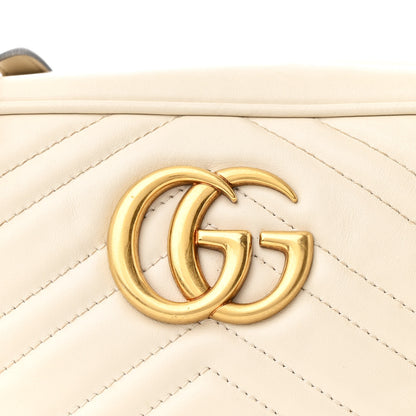 Gucci Calfskin Matelasse Small GG Marmont Chain Shoulder Bag White 8 of 12