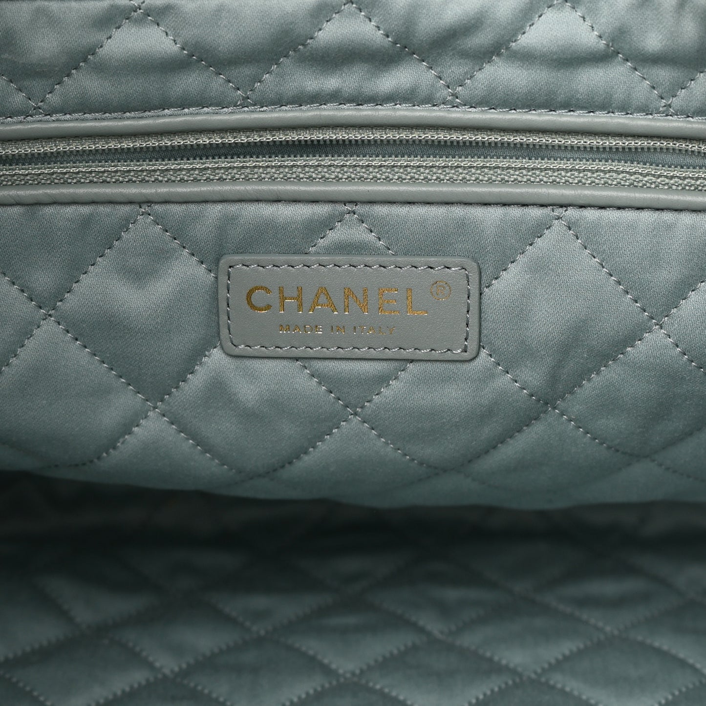 Shiny Calfskin Quilted Small Chanel 22 Grey