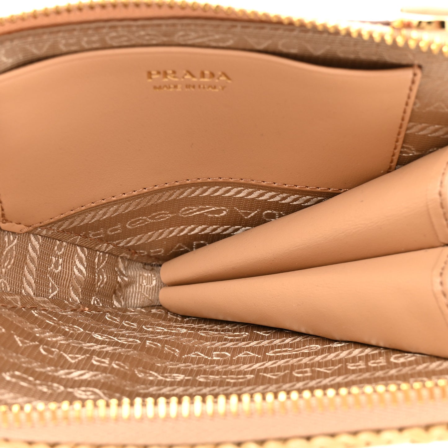 Raffia Calfskin Crochet Logo Embroidered Mini Triangle Crossbody Pouch Naturale