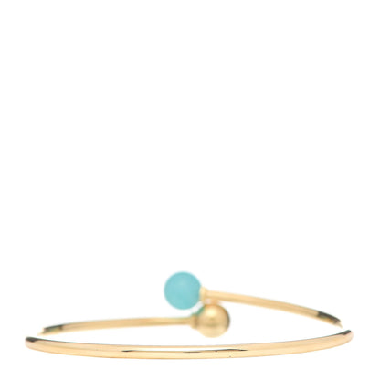 Tiffany 18K Yellow Gold Amazonite 8mm HardWear Ball Bypass Bracelet 3 of 5