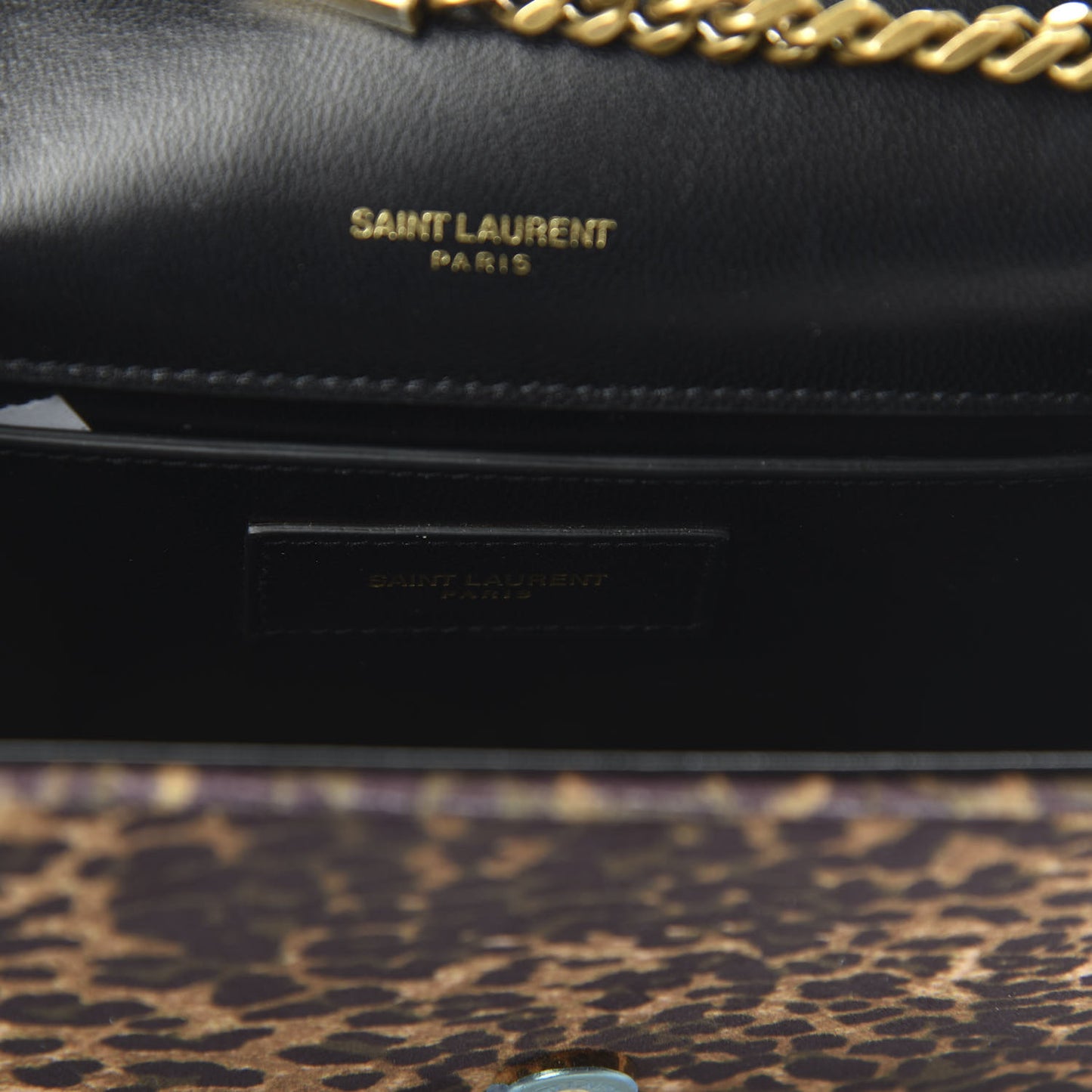 Jacquard Leopard Small Monogram Kate Satchel Manto Natural