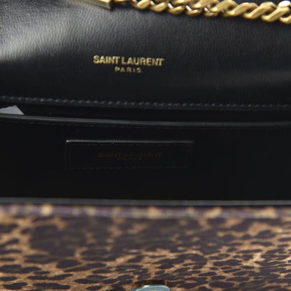 Saint Laurent Jacquard Leopard Small Monogram Kate Satchel Manto Natural 8 of 9