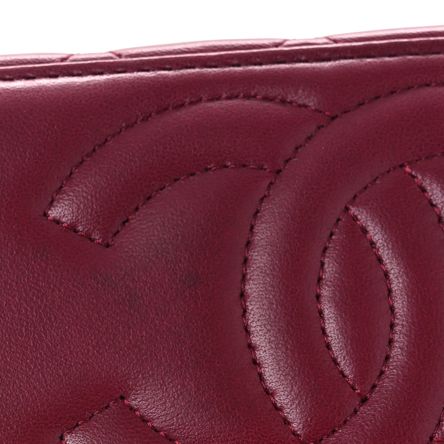 Chanel Lambskin Enamel Quilted Small Coco Hearts Vanity Case With Chain Burgundy 11 of 13