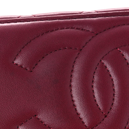 Chanel Lambskin Enamel Quilted Small Coco Hearts Vanity Case With Chain Burgundy 11 of 13