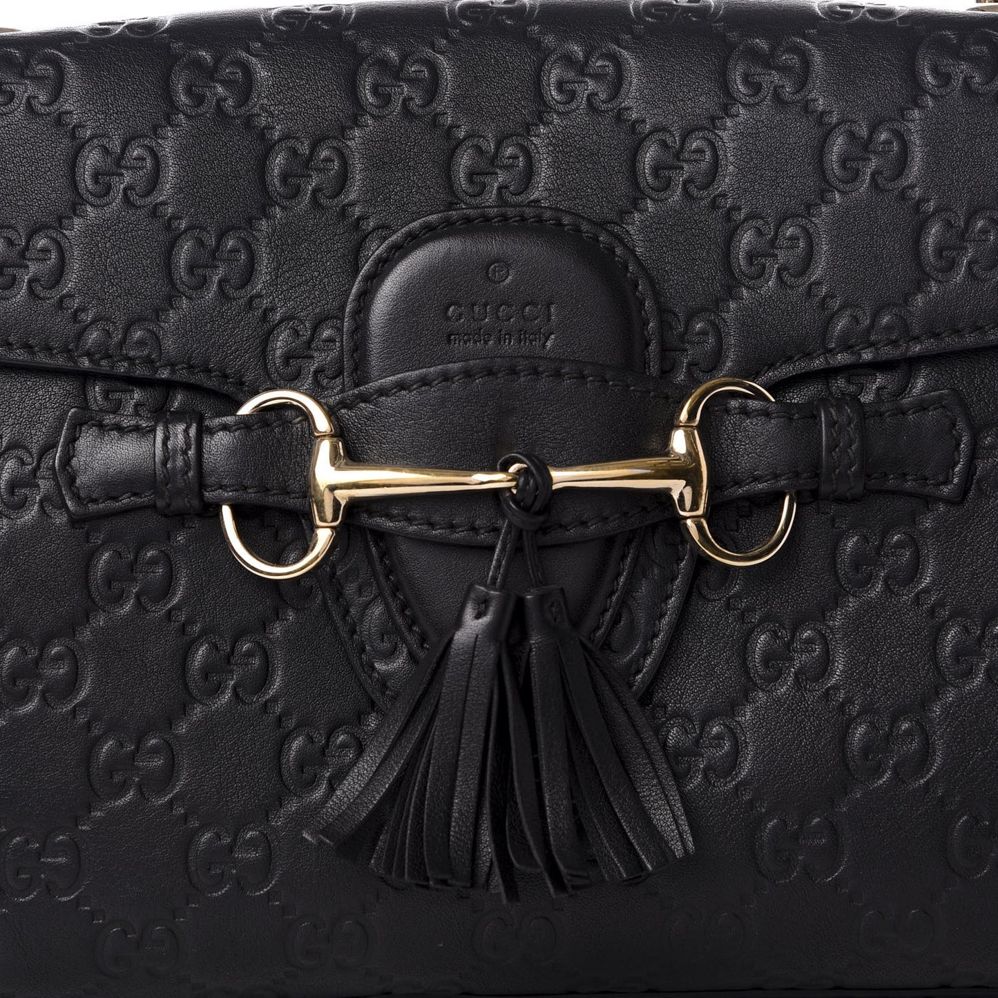 Guccissima Medium Emily Chain Shoulder Bag Black