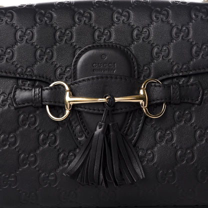 Gucci Guccissima Medium Emily Chain Shoulder Bag Black 8 of 8