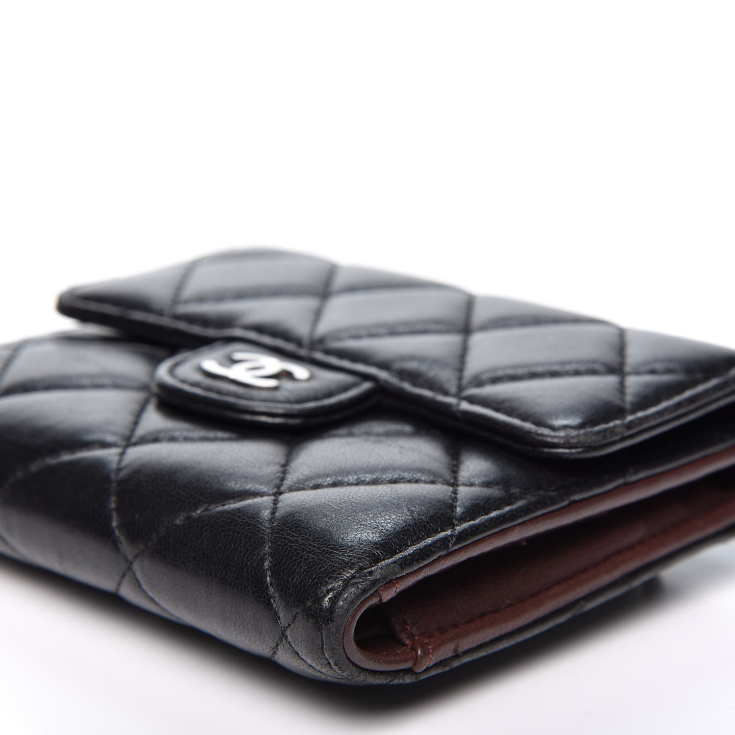 Chanel Lambskin Quilted Compact Flap Wallet Black 7 of 12