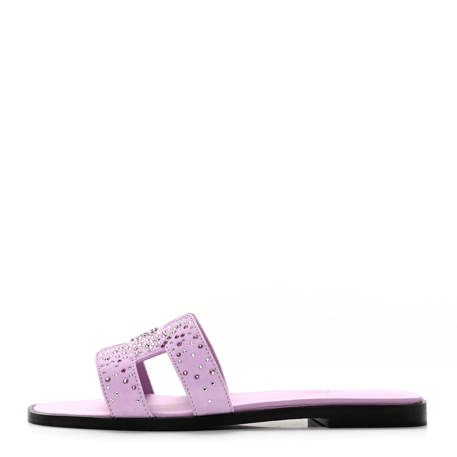 Hermes Suede Goatskin Crystal Oran Sandals 35.5 Violet Amethyste 1 of 9