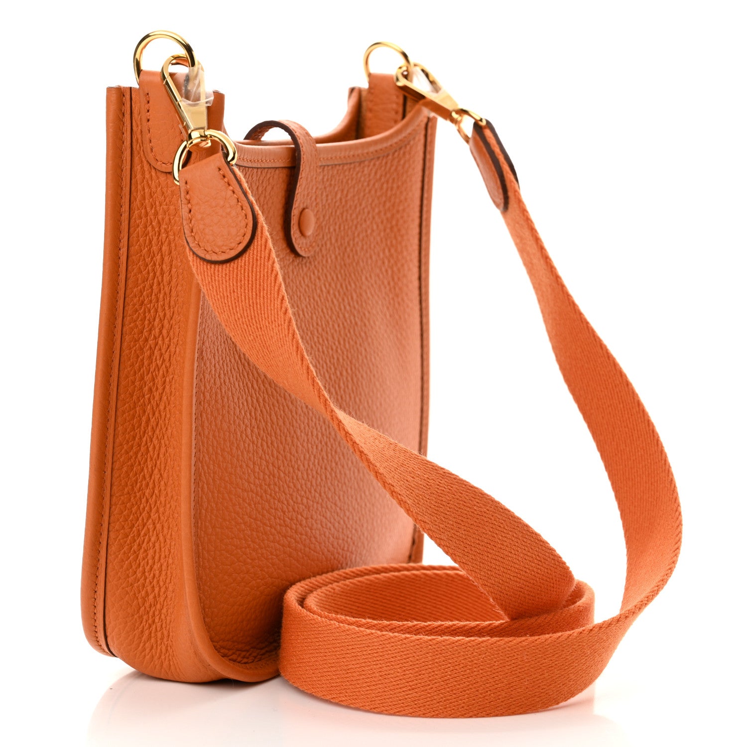 Hermes Taurillon Clemence Evelyne TPM Orange 3 of 10